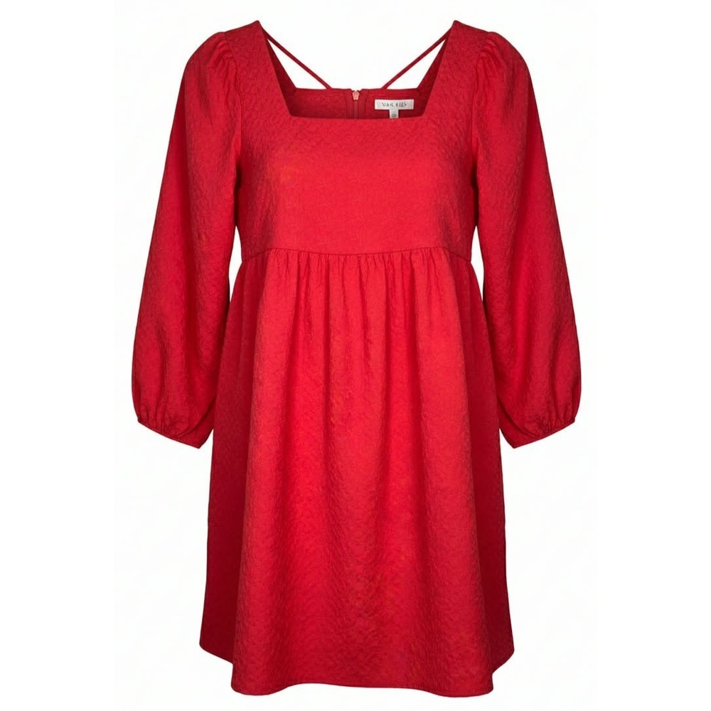 Anthropologie Amadi Esther pink fuschia Babydoll mini Dress Women size small